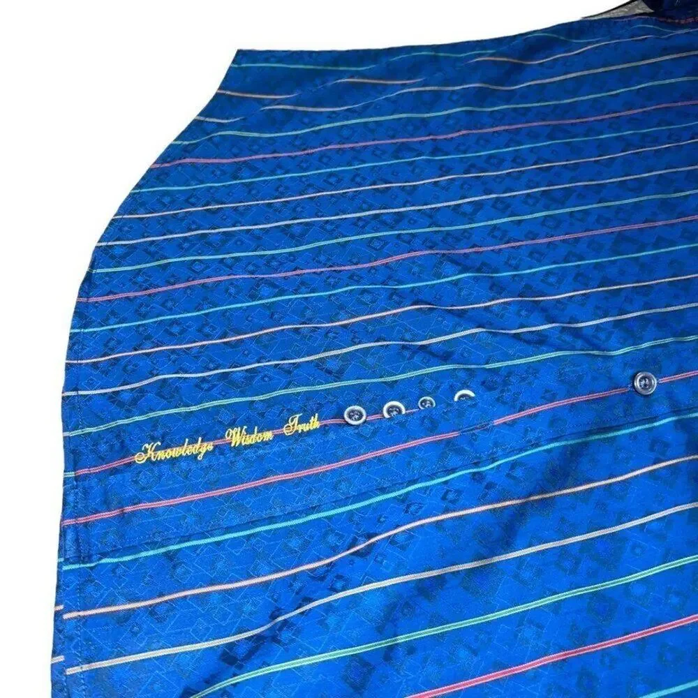 Robert‎ Graham Blue Button Down Dress Shirt Size 2XL
